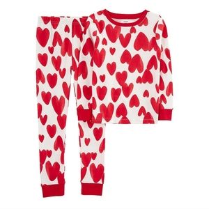 Carter's Valentines day Top & Bottoms Pjs set Size 7